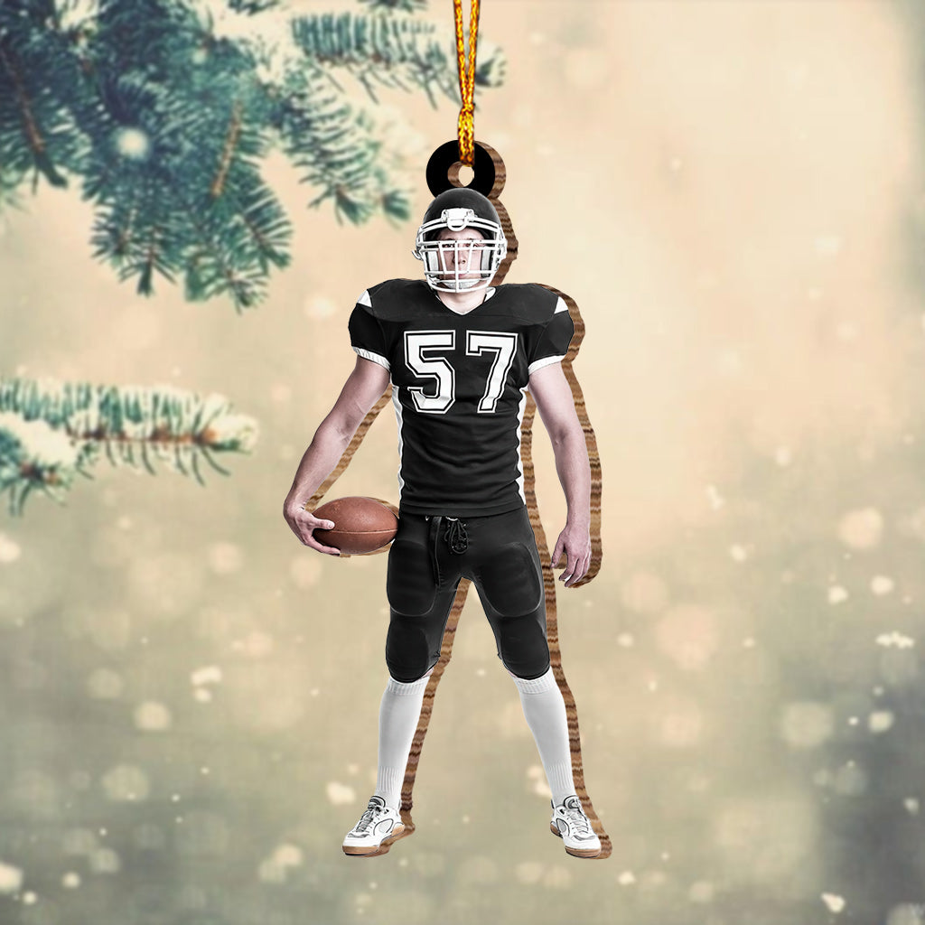 Ornement photo - Cadeau de football pour fils - Ornement personnalisé