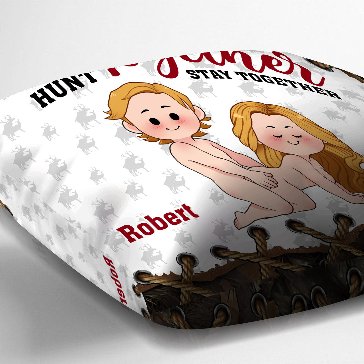 Chassez ensemble, restez ensemble - Coussin décoratif de chasse personnalisé