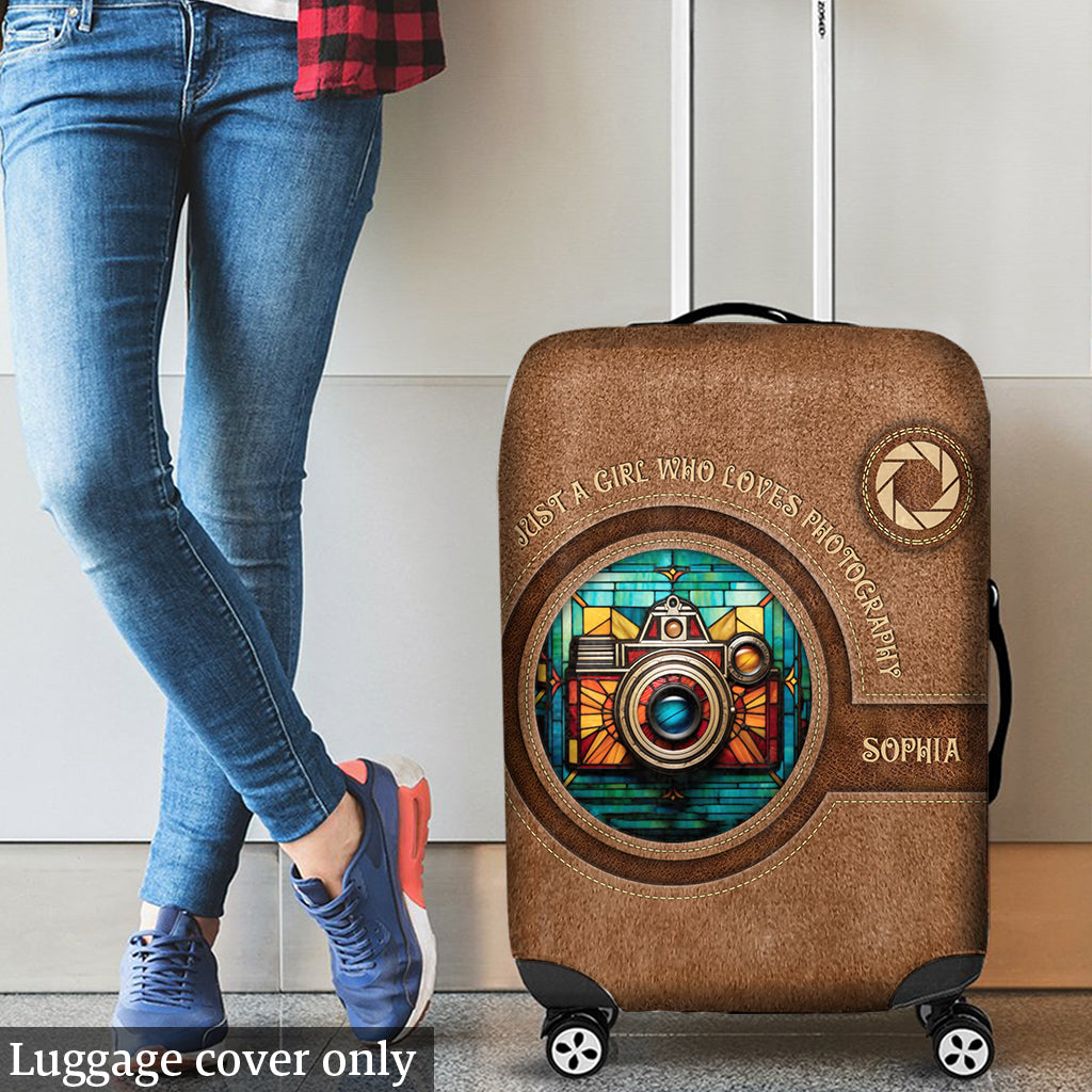 Une fille passionnée de photographie - Housse de valise personnalisée avec photo