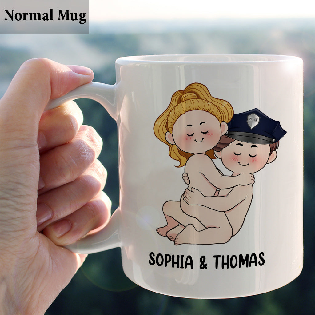 J'adore la police - Mug personnalisé pour couple