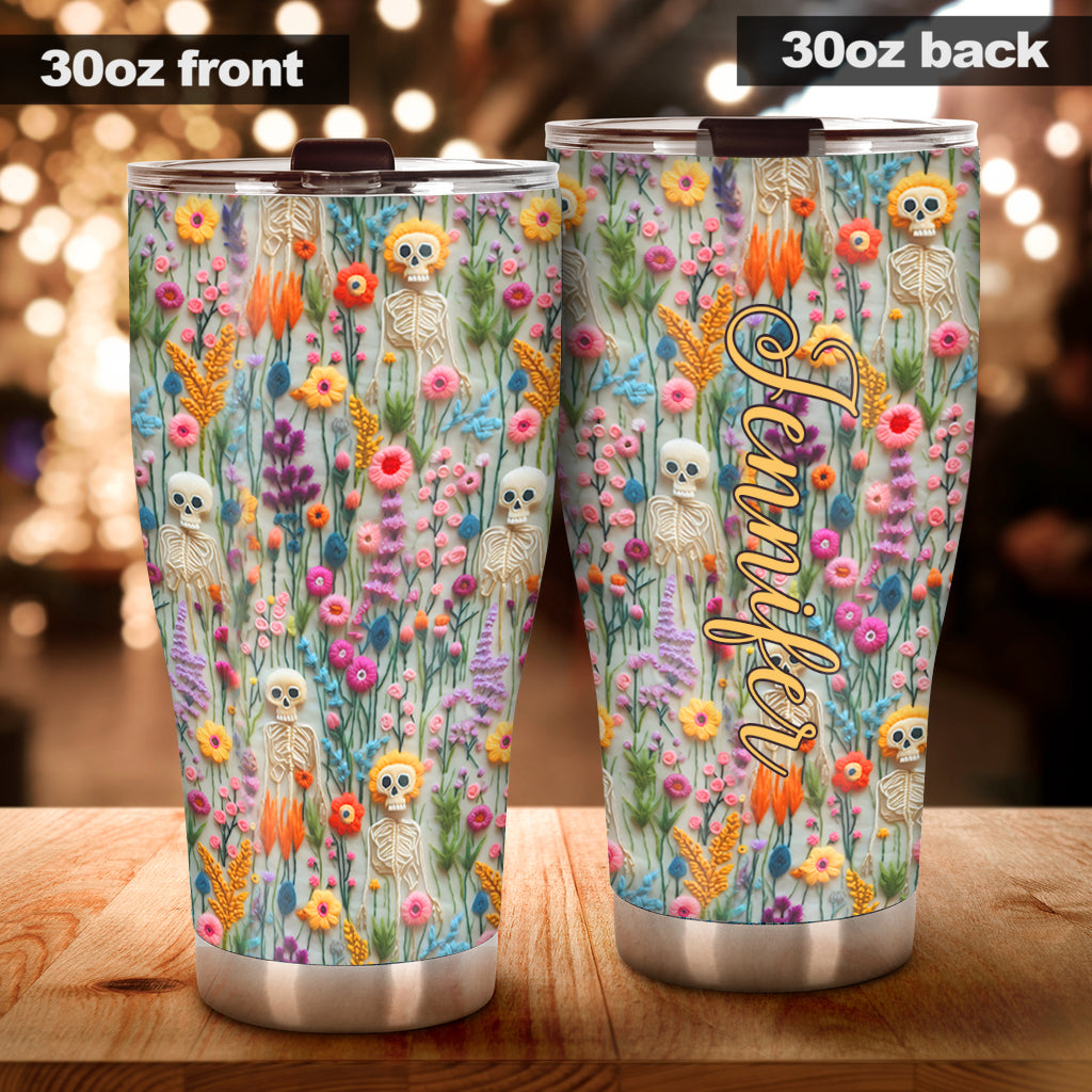 Gobelet squelette floral - Crâne personnalisé
