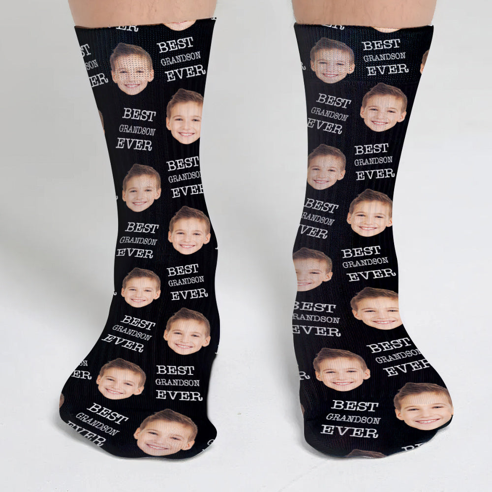 Face personnalisée - Chaussettes personnalisées pour petit-fils