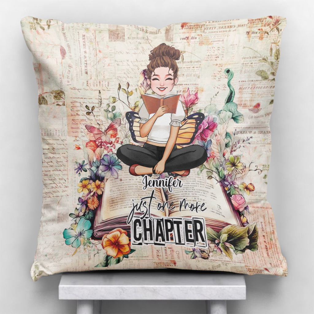 Juste un chapitre de plus - Coussin décoratif personnalisé en forme de livre