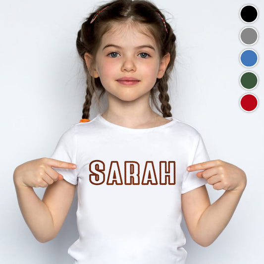 T-shirt brodé personnalisé avec nom pour fille