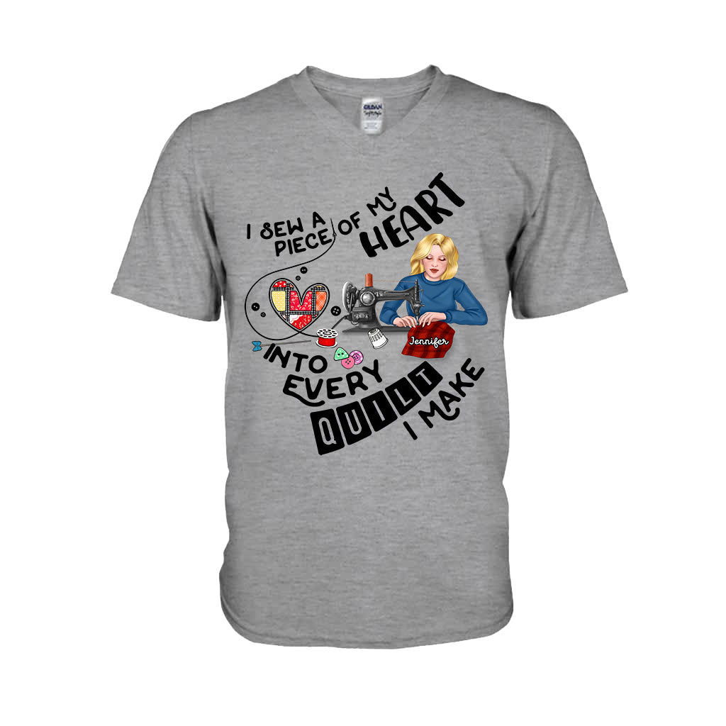 Je couds un morceau de mon cœur - T-shirt et sweat à capuche personnalisés