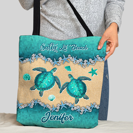 Salty Lil' Beach - Sac fourre-tout personnalisé en forme de tortue