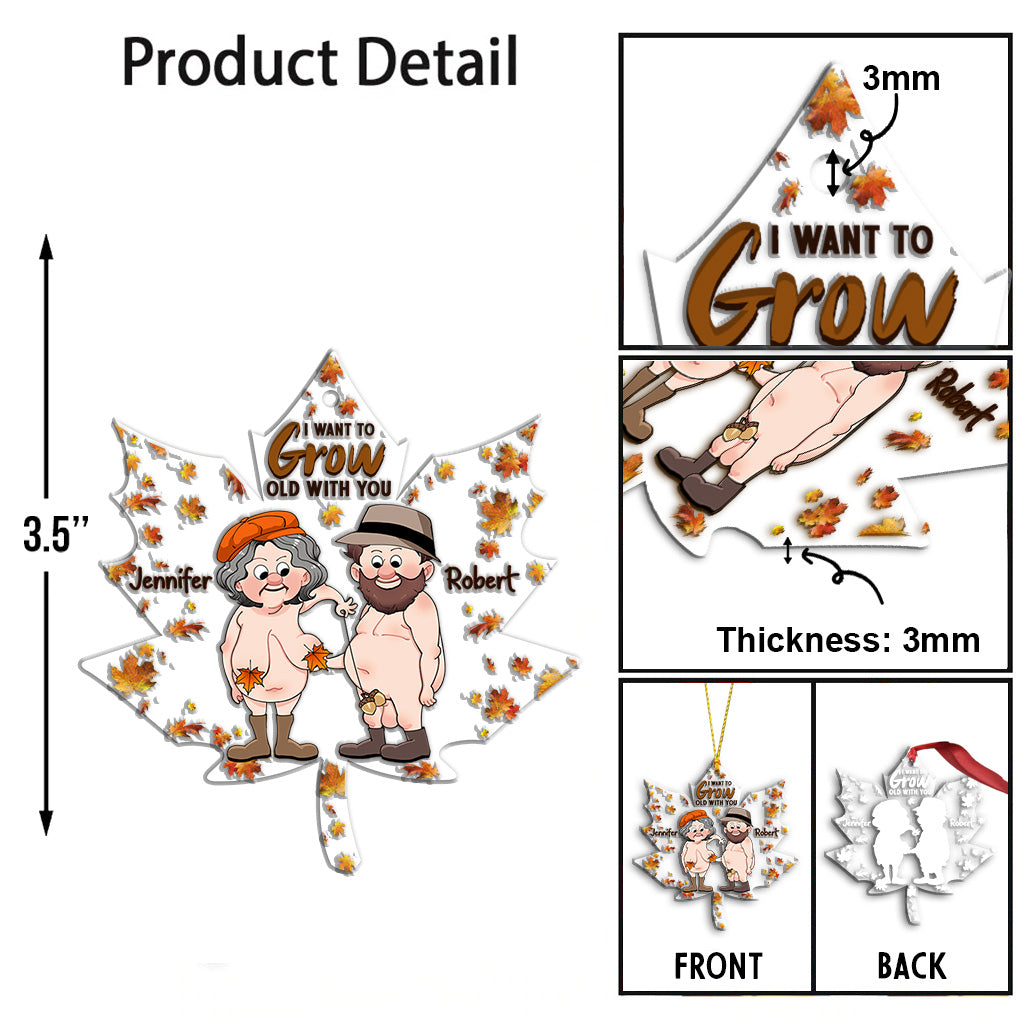Je veux vieillir avec toi - Ornement transparent personnalisé pour couple