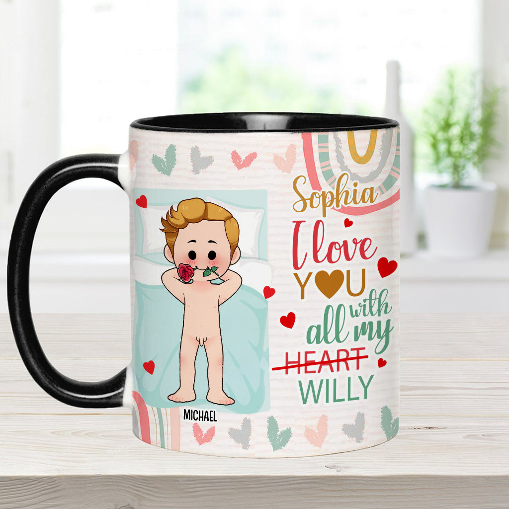 Je t'aime de tout mon cœur - Mug personnalisé pour couple