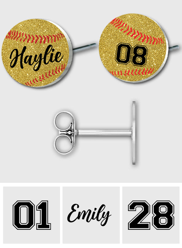 Pour les amatrices de softball - Boucles d'oreilles personnalisées sur le thème du softball
