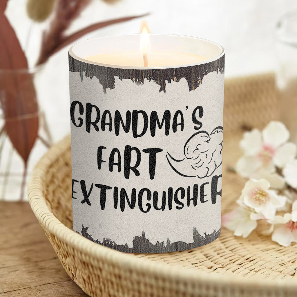 Extincteur de pets - Cadeau pour papa, grand-mère, grand-père, maman, oncle, tante, fils, fille, frère, sœur, petite-fille, petit-fils, mari, femme, petit ami, petite amie, ami - Bougie personnalisée avec couvercle en bois