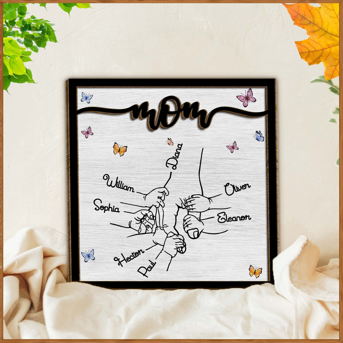 Hold My Hand - Personalized Grandma 2 Layered Wood Sign / Wood Plaque