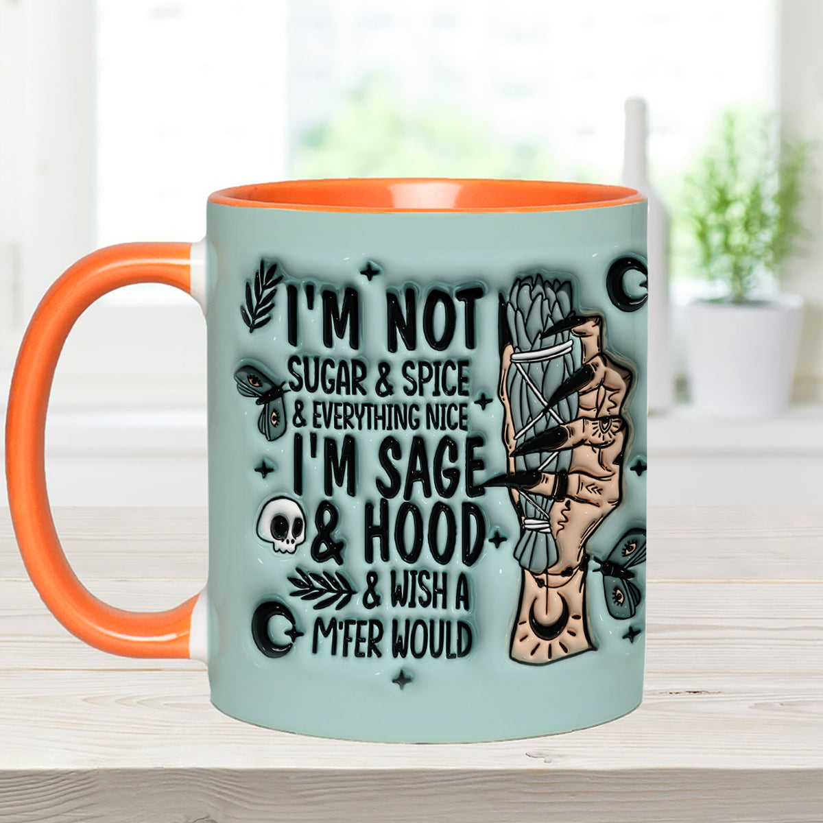 Je ne suis pas douce et gentille, je suis sage et authentique - Mug personnalisé à l'effigie d'une sorcière