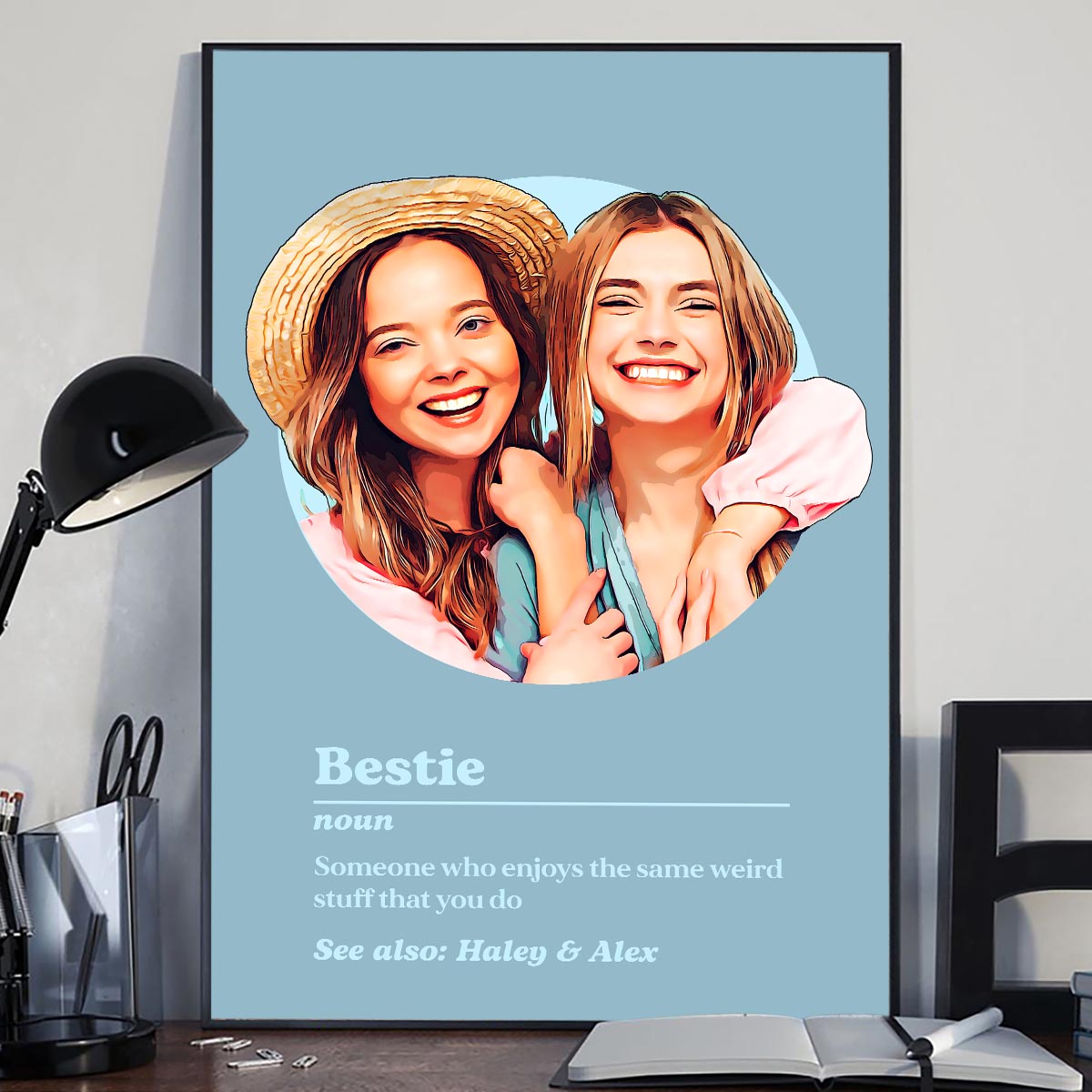 Définition du portrait de meilleure amie - Toile et affiche personnalisées pour meilleure amie