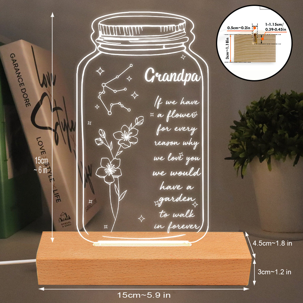 Si j'avais une étoile : Fleur de naissance et signe du zodiaque - Cadeau pour maman, grand-mère, fille, épouse, petite amie, papa, grand-père, petit ami, mari - Plaque lumineuse personnalisée