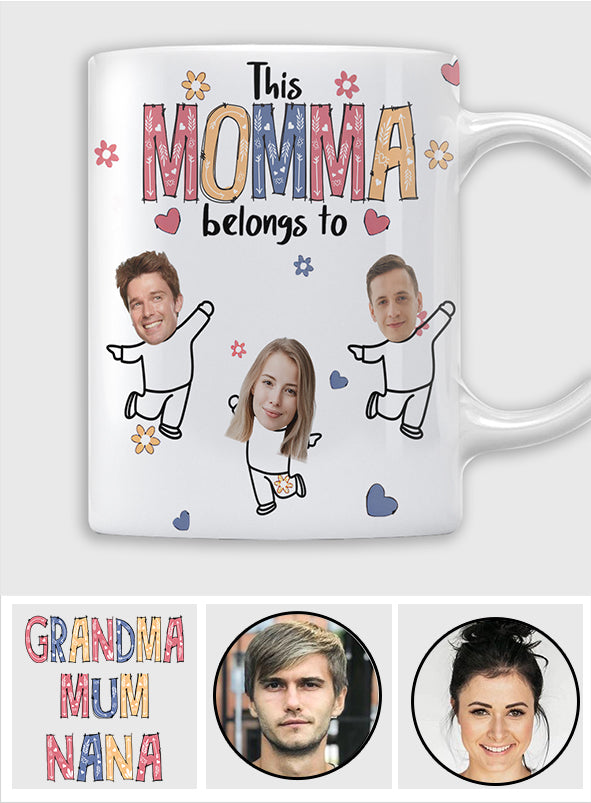 Cette tasse personnalisée « Maman/Grand-mère/Mamie appartient à »