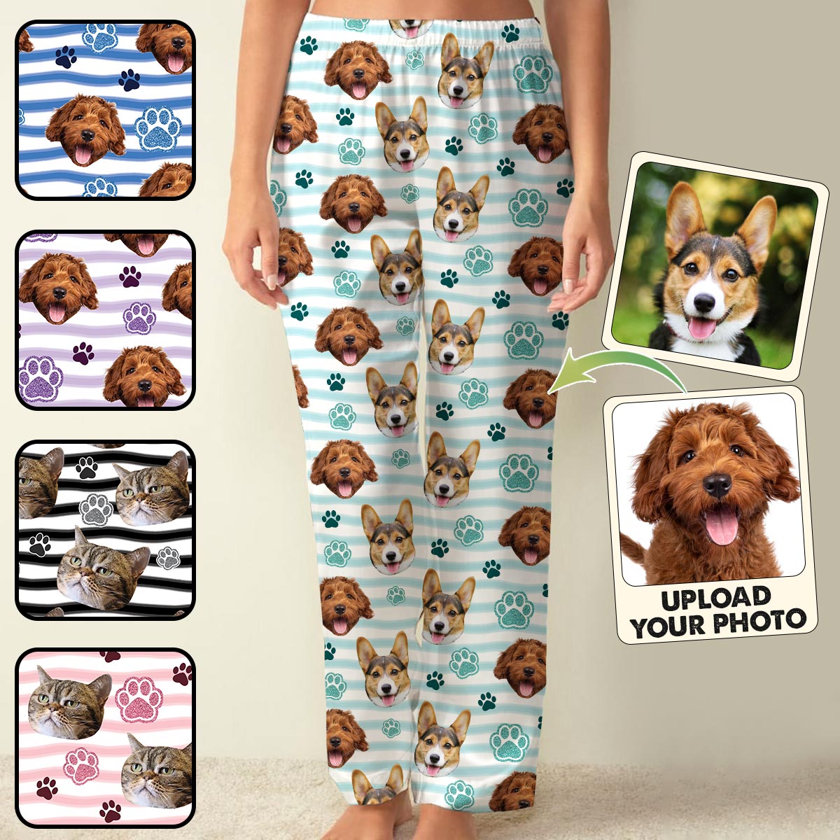 Ambiance maman de chien - Pyjamas à boutons personnalisés pour chien