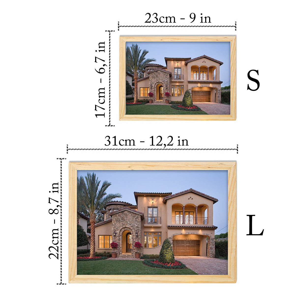 Notre Maison - Cadre photo lumineux personnalisé pour pendaison de crémaillère