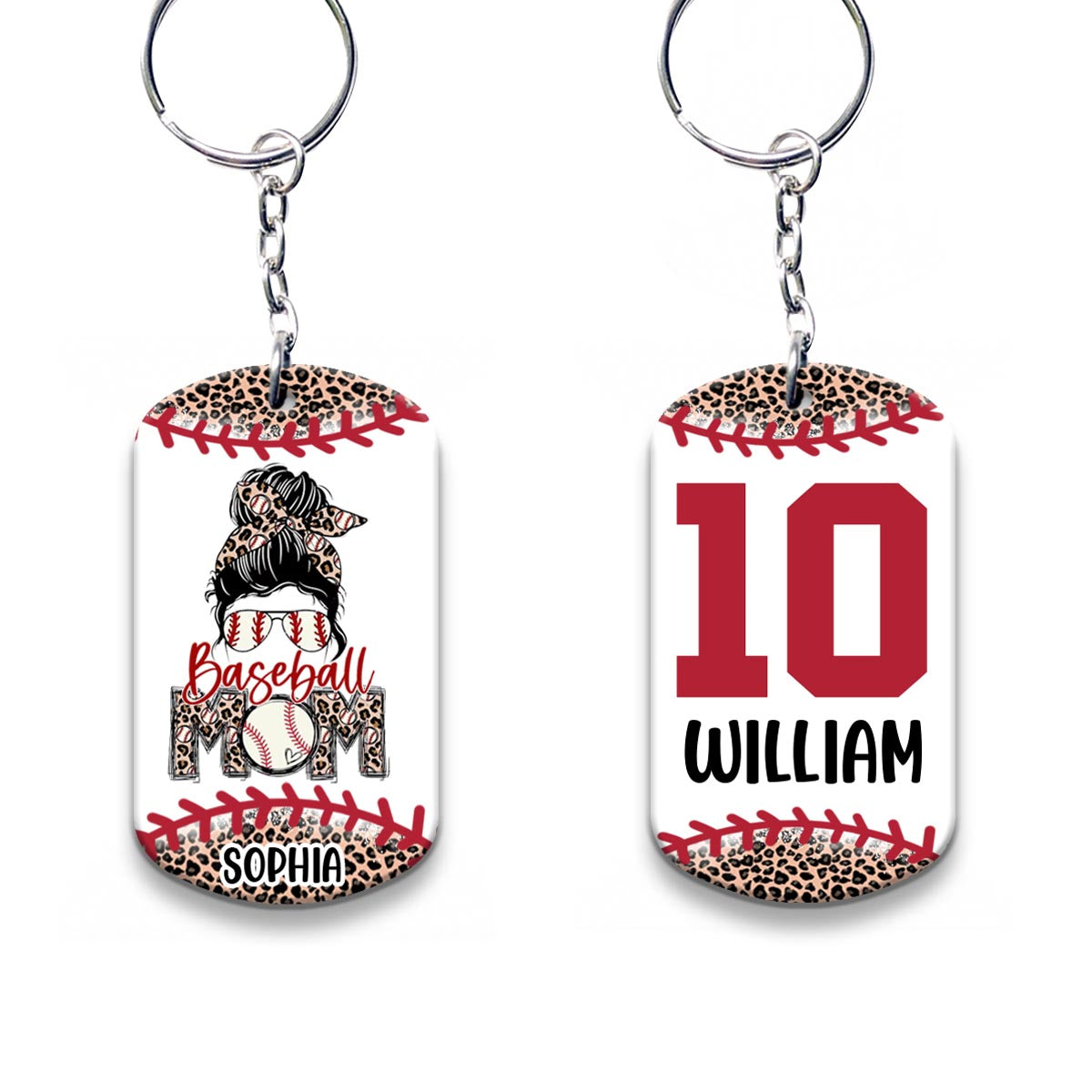 Baseball Mom - Personalized Baseball Keychain