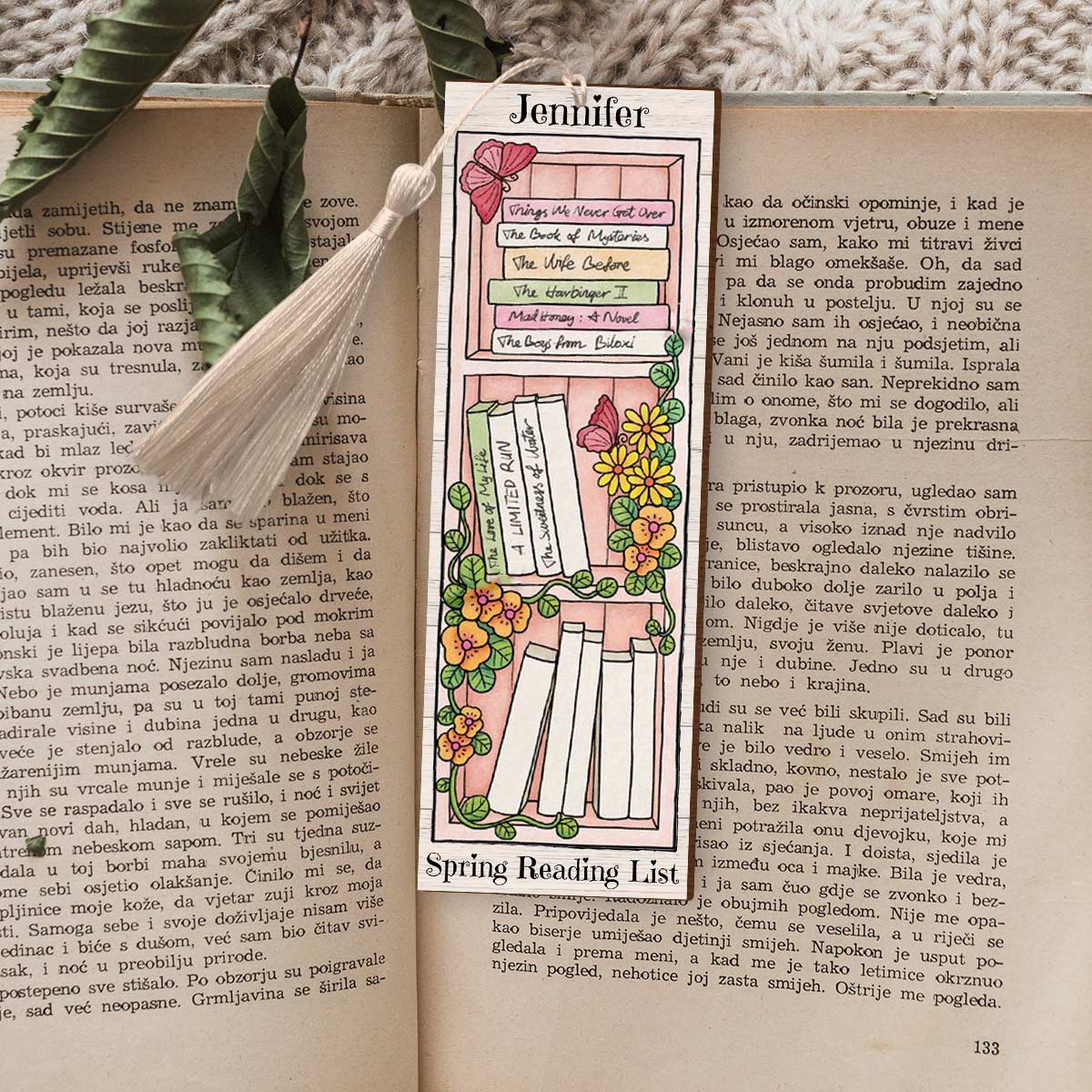 Seasonal Reading Track List - Personalized Book Bookmark