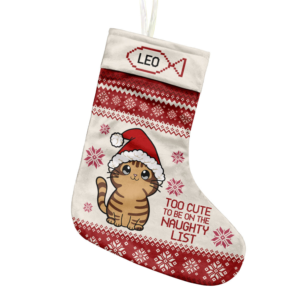 Trop mignon pour être sur la liste des vilains - Chaussettes de Noël personnalisées pour chats