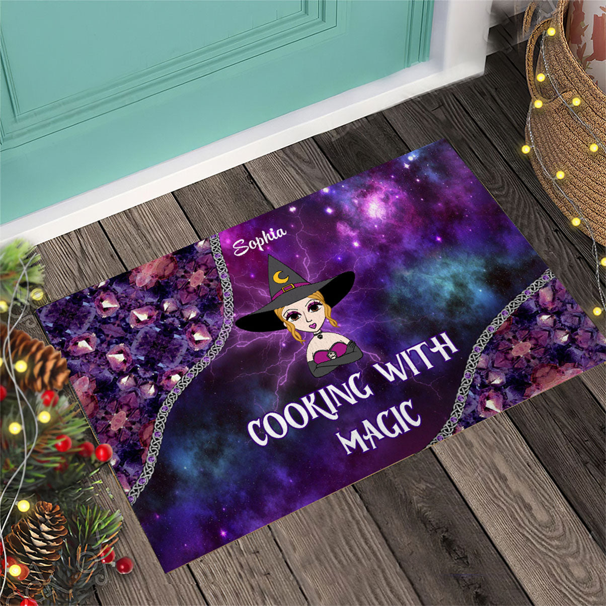 Cuisiner avec magie - Paillasson de sorcière personnalisé