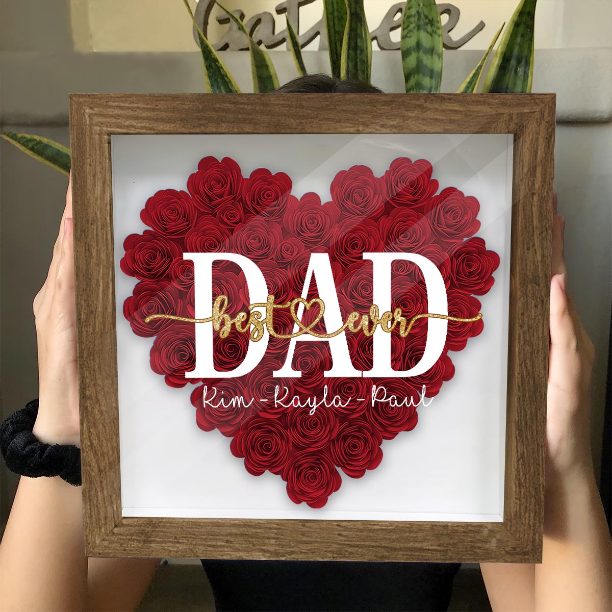 Meilleure maman du monde - Cadeau pour maman, grand-mère, grand-père, papa, tante, sœur - Boîte à fleurs personnalisée