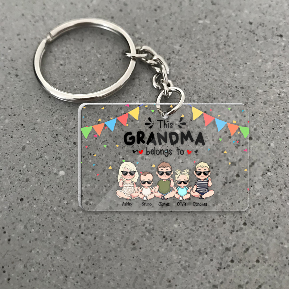 Mes personnes préférées - Cadeau pour grand-père, grand-mère, frère, sœur, maman, papa, oncle, tante - Porte-clés personnalisé