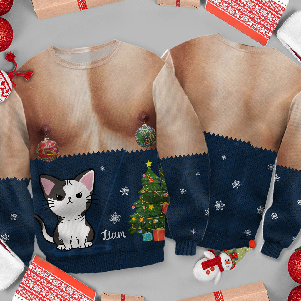 Joyeux Noël - Pull moche personnalisé pour chat