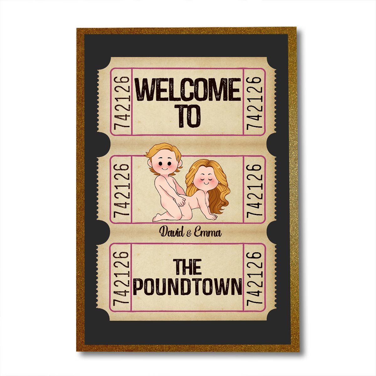 Bienvenue à Poundtown ! Adulte inapproprié - Toile et affiche personnalisées pour couples