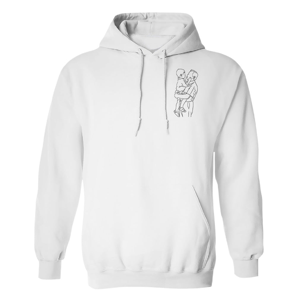 Sweat à capuche brodé personnalisé avec motif au trait - Grand-père personnalisé