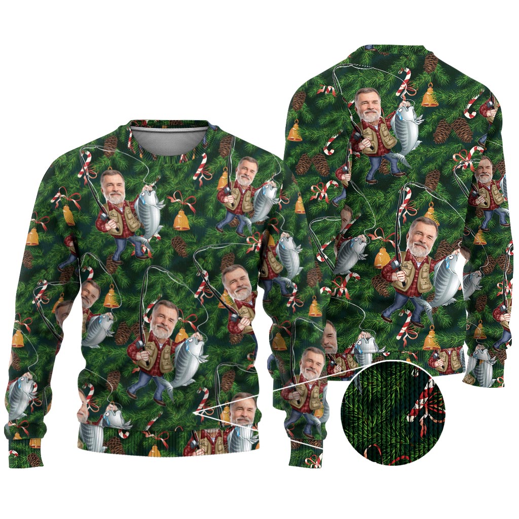 Amoureux de la pêche - Pull moche de pêche personnalisé