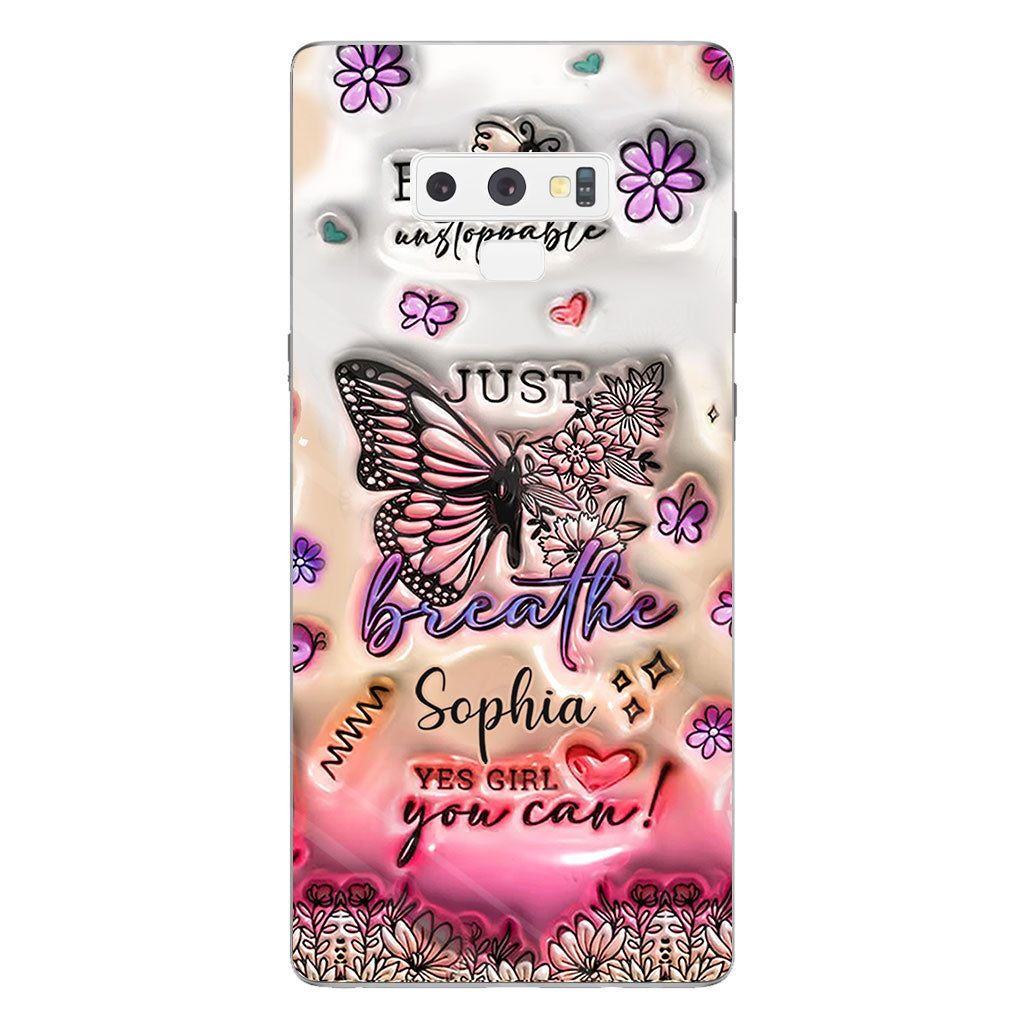Positive Affirmations Butterfly - Personalized Butterfly Clear Phone Case