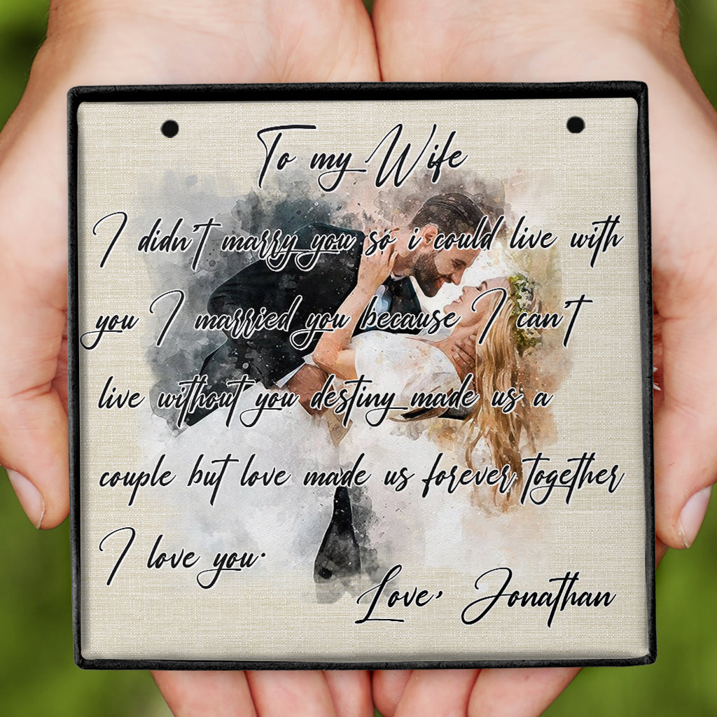 Beautiful In White - Personalized Husband And Wife Necklace