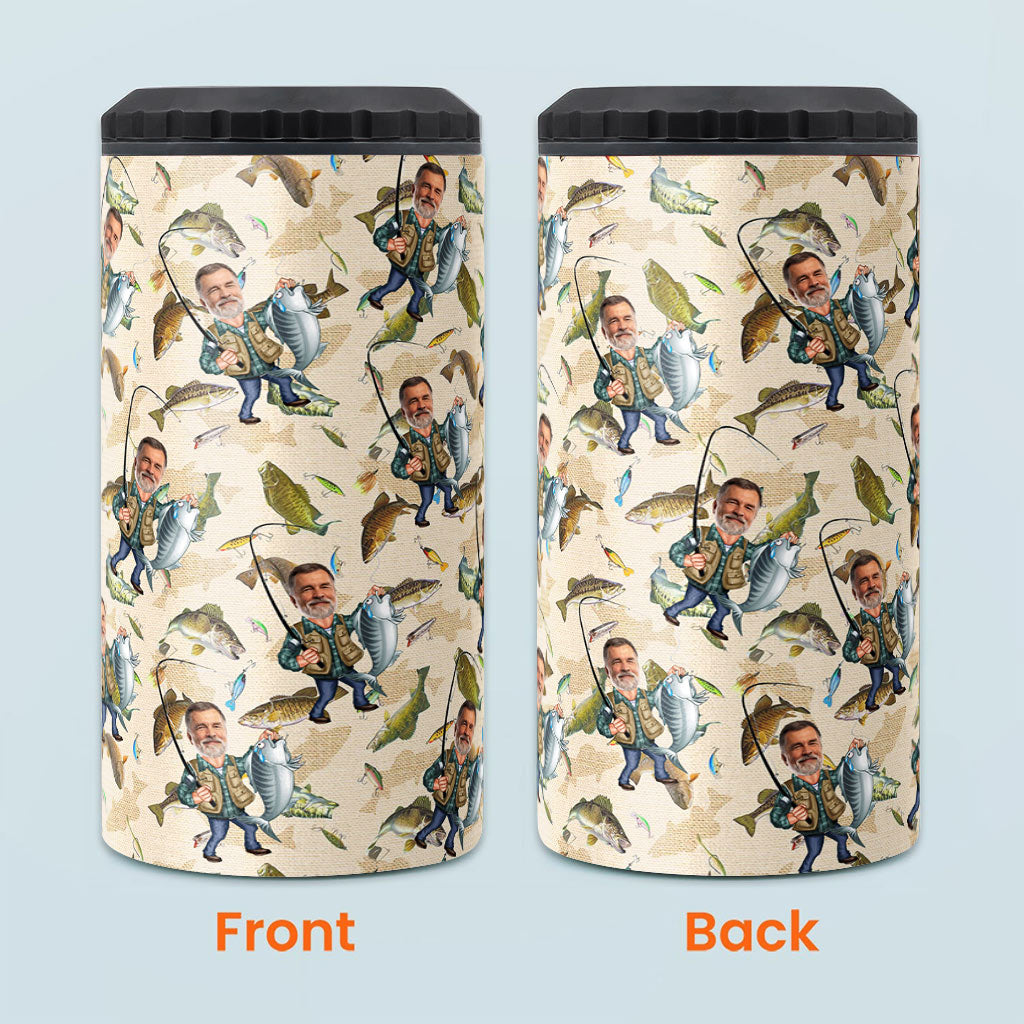 Photo Inserted Funny Fishing - Personalized Fishing Can Cooler