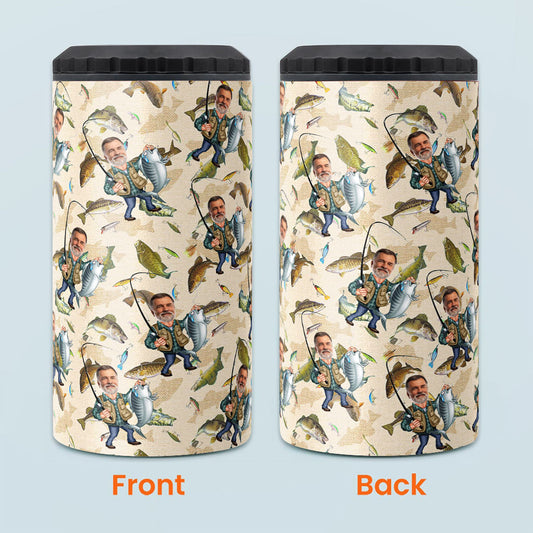 Photo Inserted Funny Fishing - Personalized Fishing Can Cooler