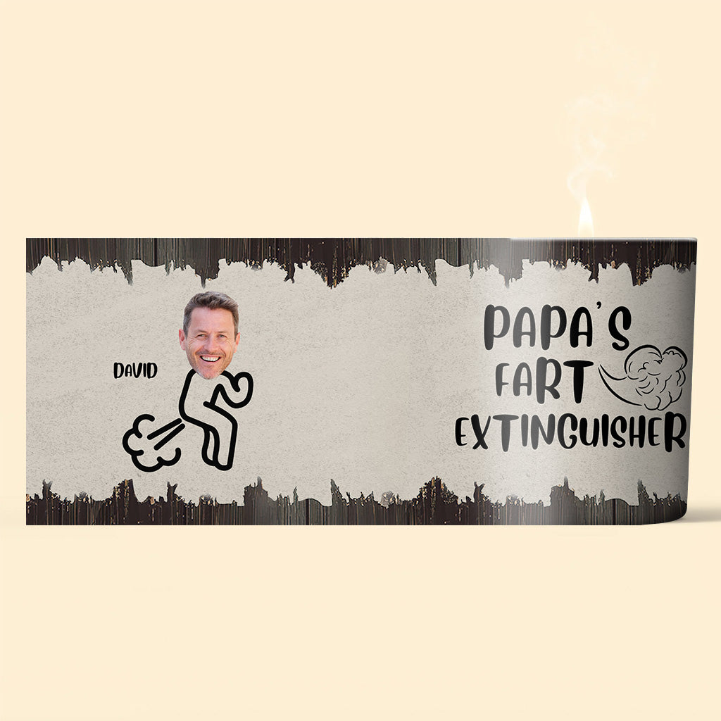 Extincteur de pets - Cadeau pour papa, grand-mère, grand-père, maman, oncle, tante, fils, fille, frère, sœur, petite-fille, petit-fils, mari, femme, petit ami, petite amie, ami - Bougie personnalisée avec couvercle en bois