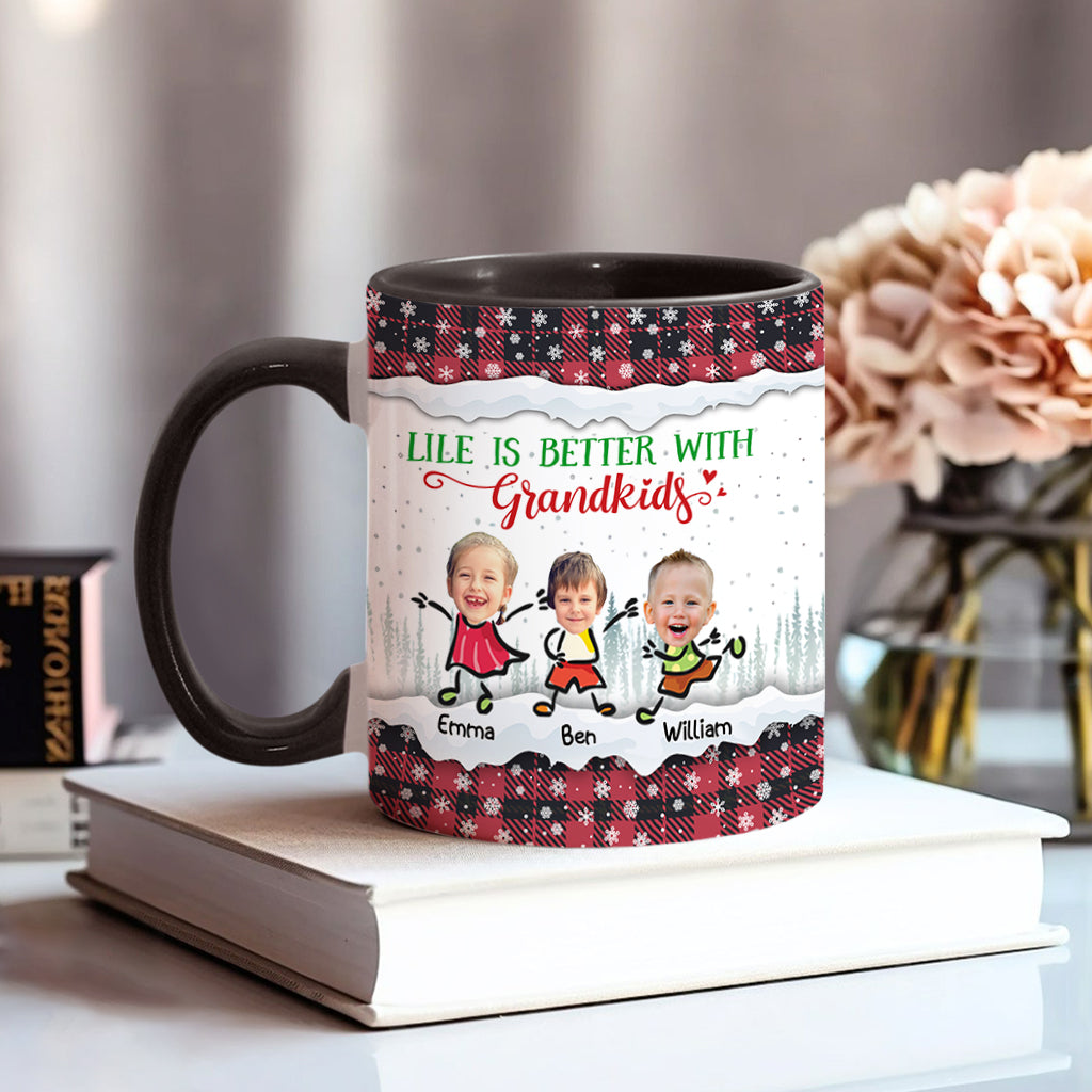 La vie est plus belle avec des petits-enfants - Mug personnalisé pour grand-mère