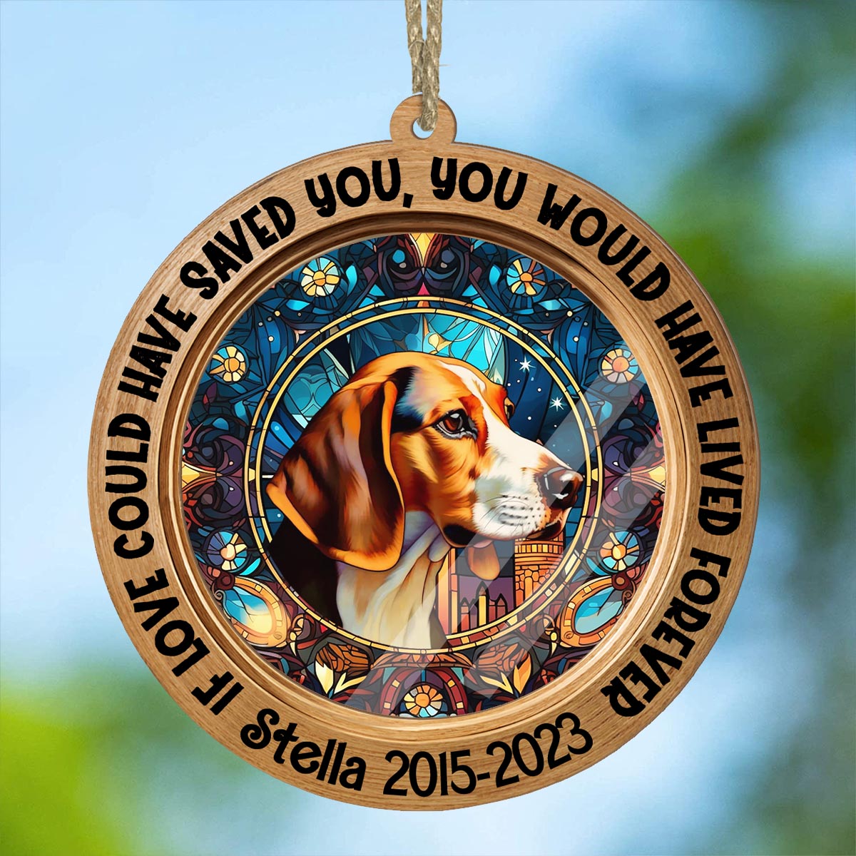 Tu étais mon bonjour préféré et mon au revoir le plus difficile - Attrape-soleil personnalisé pour chien