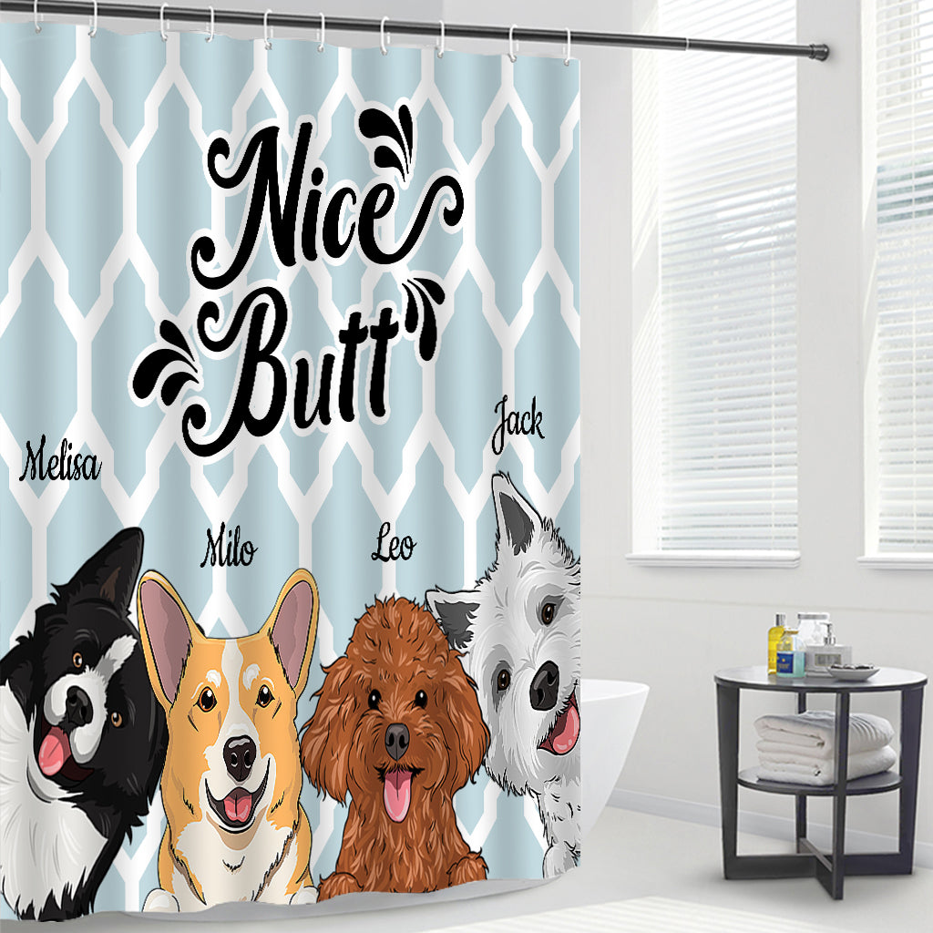 Joli derrière - Cadeau pour amoureux des chiens et des chats - Rideau de douche personnalisé