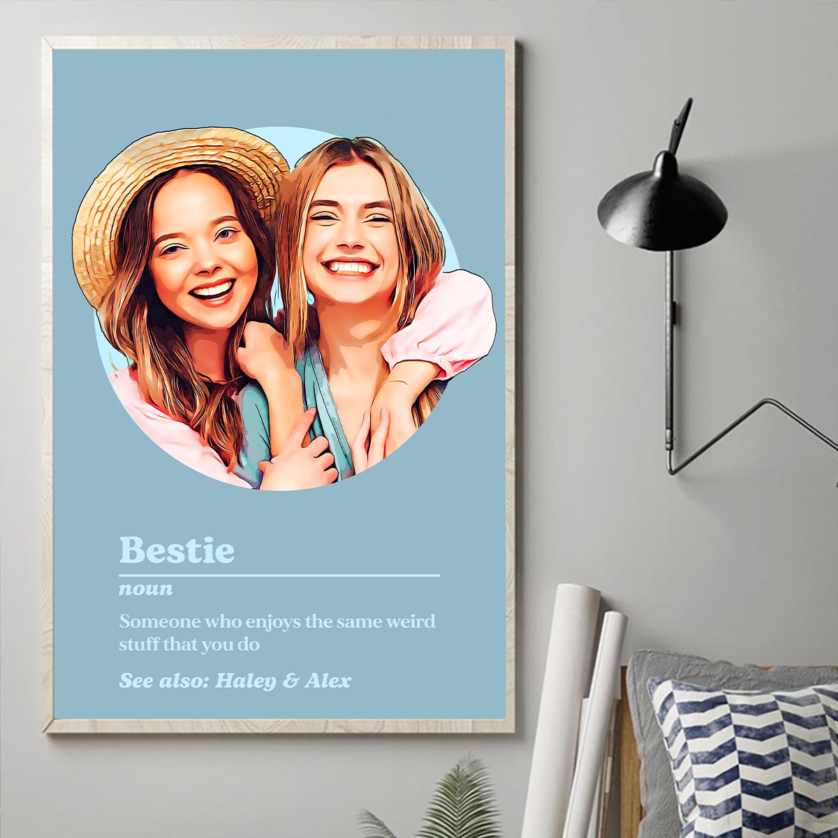 Définition du portrait de meilleure amie - Toile et affiche personnalisées pour meilleure amie