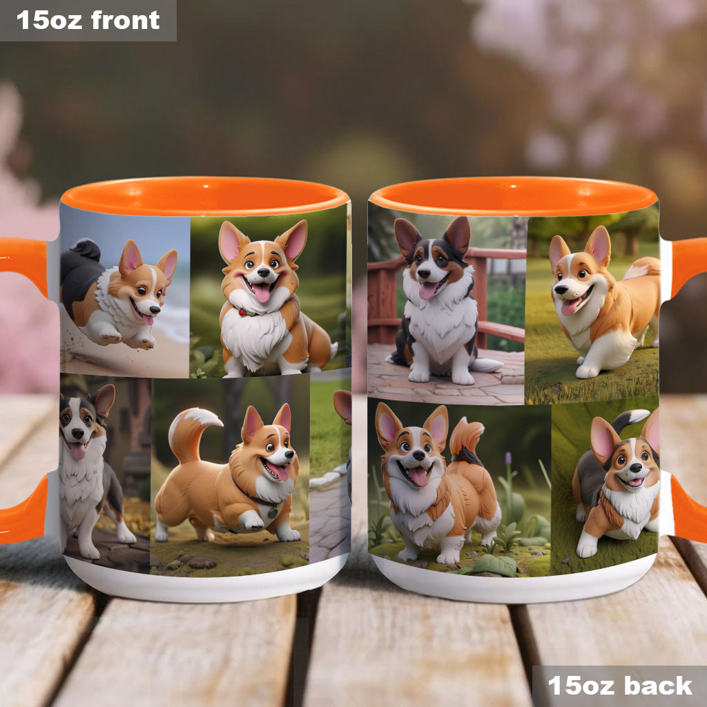 Collage de photos d'animaux de compagnie façon cartoon - Cadeau pour les amoureux des chiens et des chats - Mug personnalisé