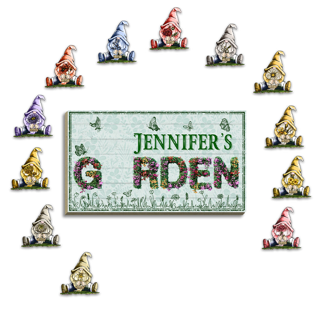 Bienvenue dans mon jardin - Panneau en bois interchangeable et personnalisé pour le jardinage