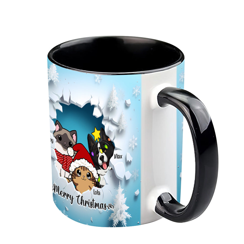 Meowy Christmas - Personalized Cat Accent Mug
