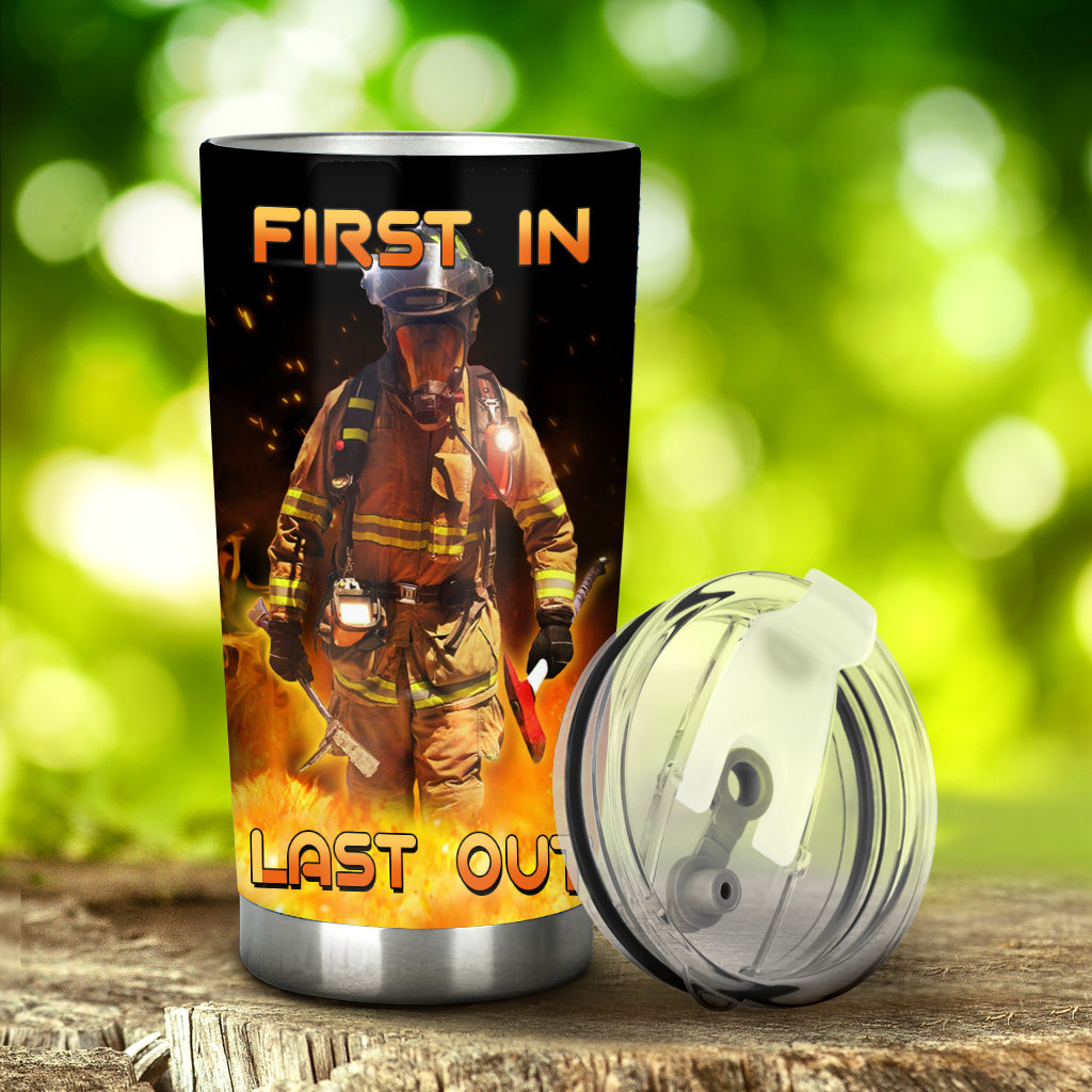 Premier arrivé, dernier parti - Gobelet personnalisé pour pompiers