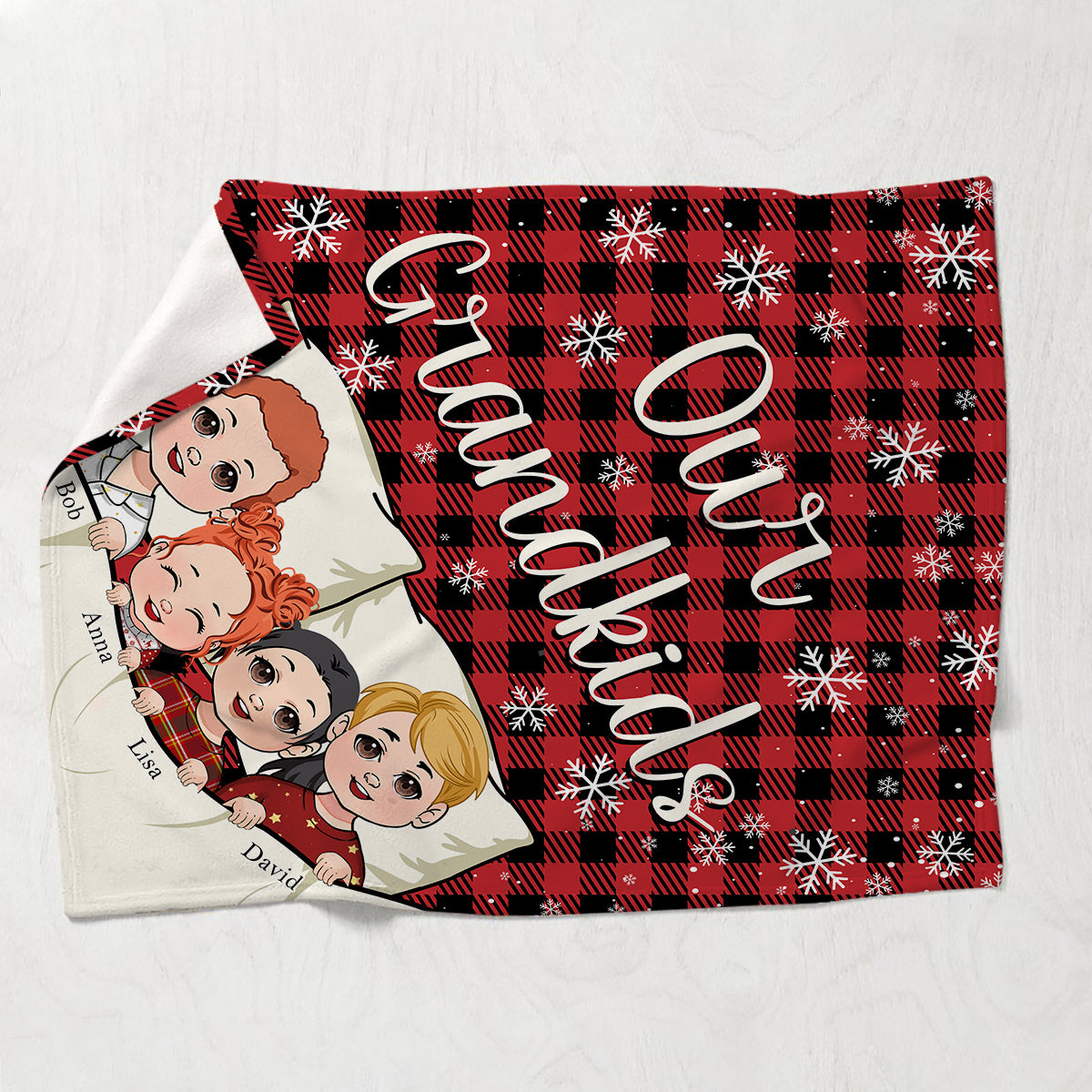 Couverture personnalisée pour grand-mère - Nos petits-enfants