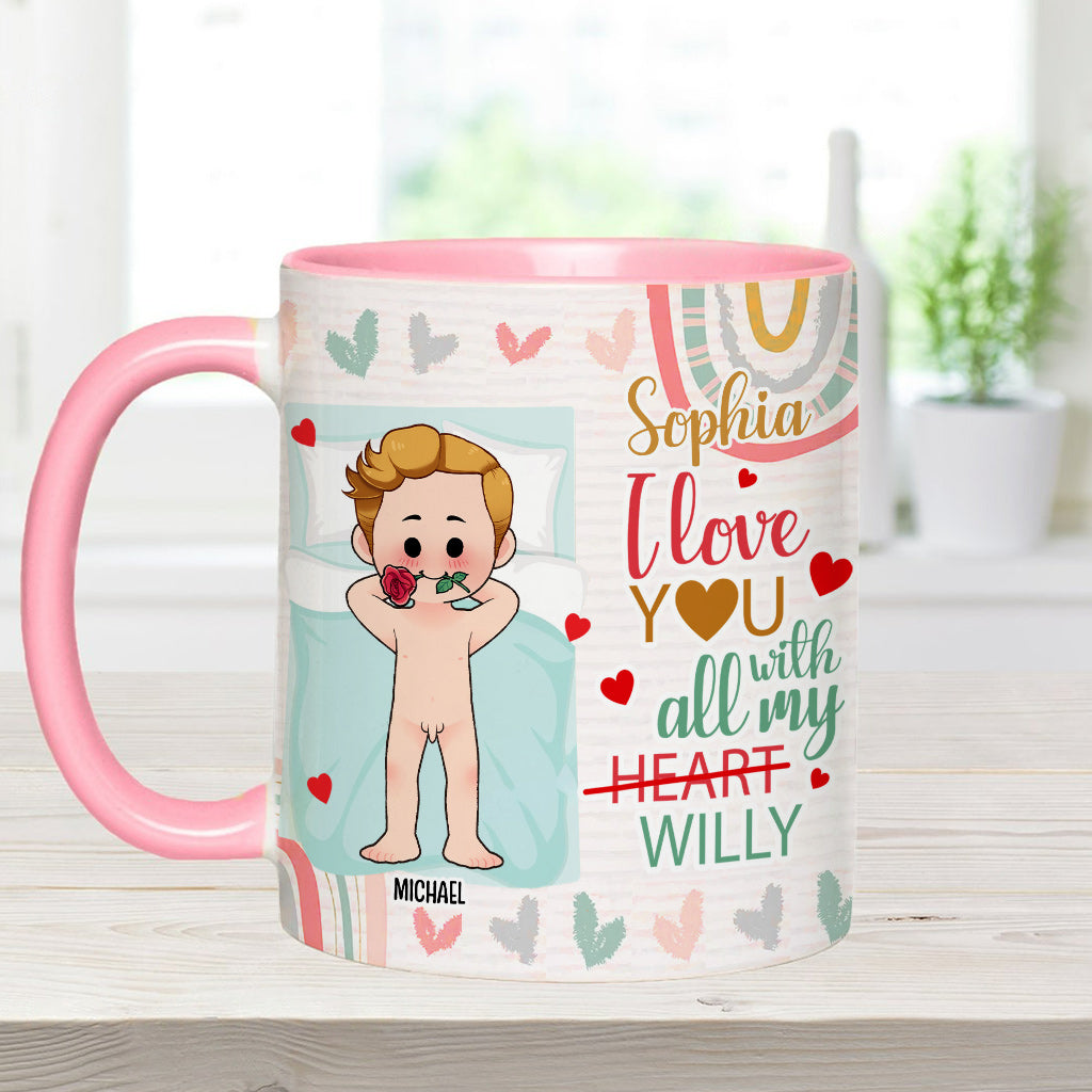 Je t'aime de tout mon cœur - Mug personnalisé pour couple