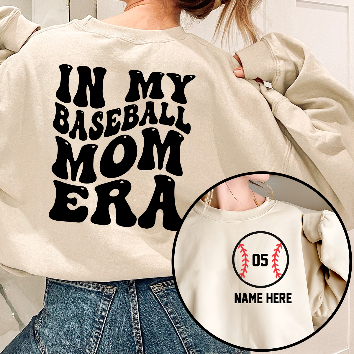 T-shirt personnalisé « À l'époque de ma maman de joueur de baseball »