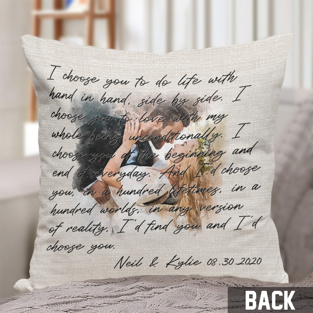 Je te choisis - Coussin décoratif personnalisé pour couple