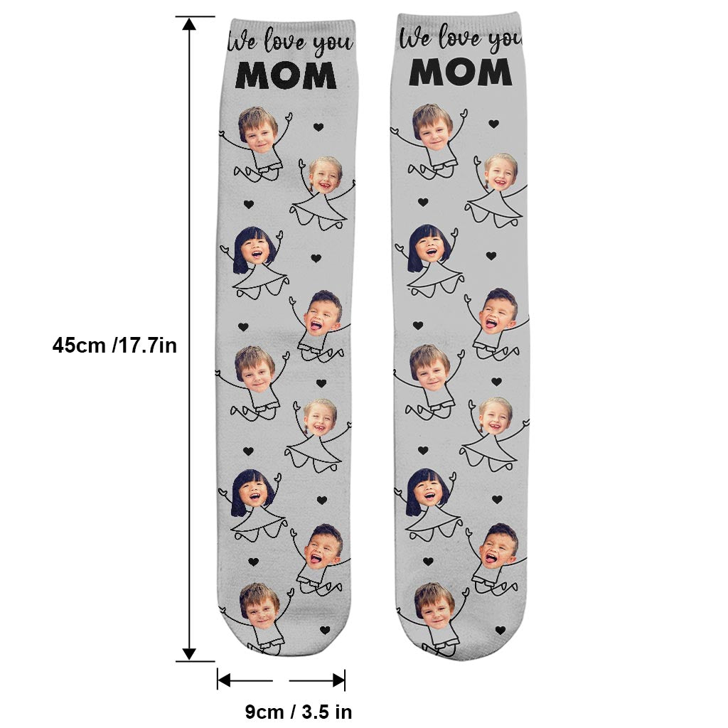 Je t'aime papa - Cadeau pour papa, grand-père, maman, oncle, tante, grand-mère - Chaussettes personnalisées