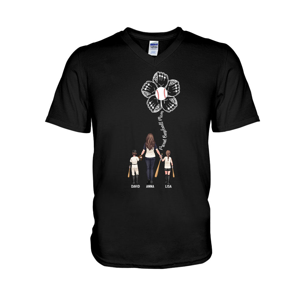 Maman fière de joueur de baseball - T-shirt et sweat à capuche personnalisés sur le thème du baseball